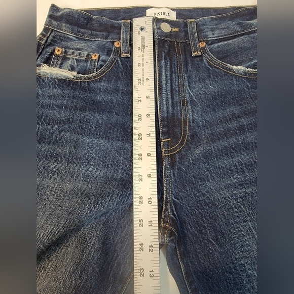 Pistola size 26 high waisted,  heavy distressed, dark wash, skinny ankle jeans - Picture 10 of 11